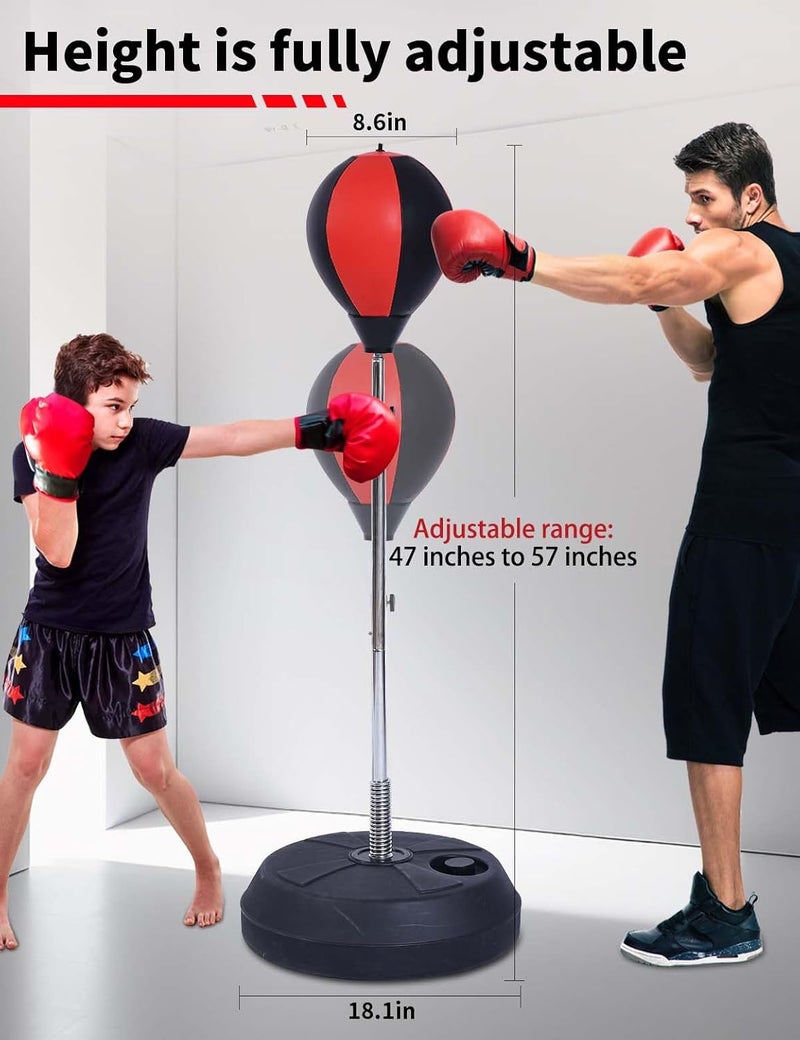 Stiatu Punching Bag with Stand-Fast Bounceback to Increase Speed, Reflexes, and Stamina – Height Adjustable for Training, Boxing Equipment, Stress Relief & Fitness - Image 4